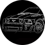 Vintage car line drawing
