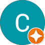Letter C icon with star badge